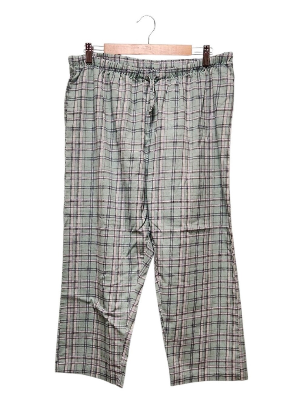 Women's Light Green Light Weight Plaid Lounge Pants XL